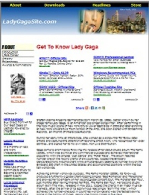 Product picture Lady Gaga Website